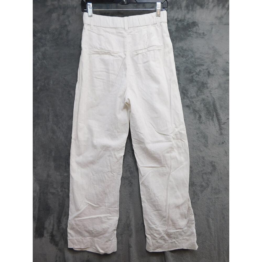 Abercrombie & Fitch Pants Womens S White Linen Dress Pleated Lined Zip Pockets - Picture 6 of 6